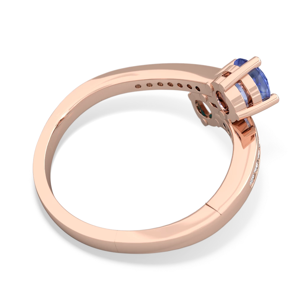 Tanzanite Channel Set Two Stone 14K Rose Gold ring R5303