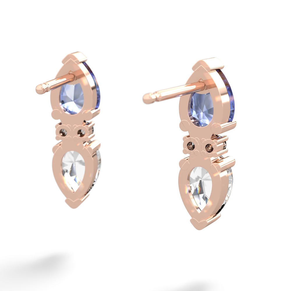 Tanzanite Bowtie Drop 14K Rose Gold earrings E0865