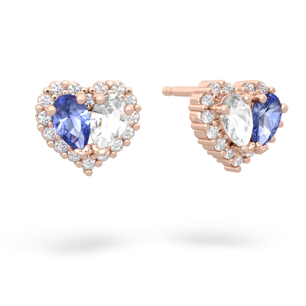 Tanzanite Halo 14K Rose Gold earrings E7008