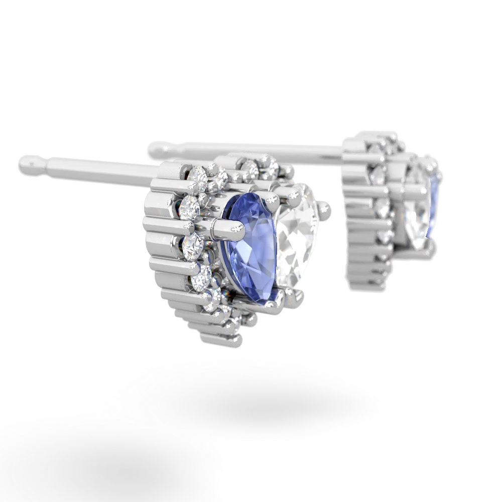 Tanzanite Halo 14K White Gold earrings E7008