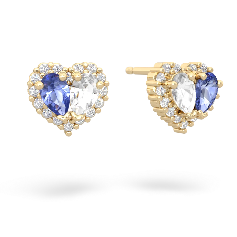 Tanzanite Halo 14K Yellow Gold earrings E7008