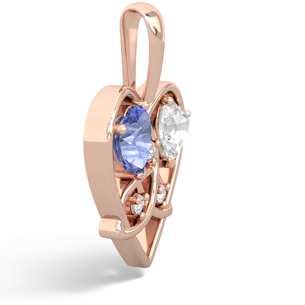 Tanzanite Celtic Trinity Heart 14K Rose Gold pendant P5331