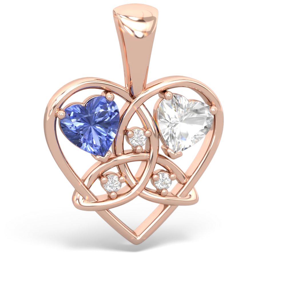 Tanzanite Celtic Trinity Heart 14K Rose Gold pendant P5331