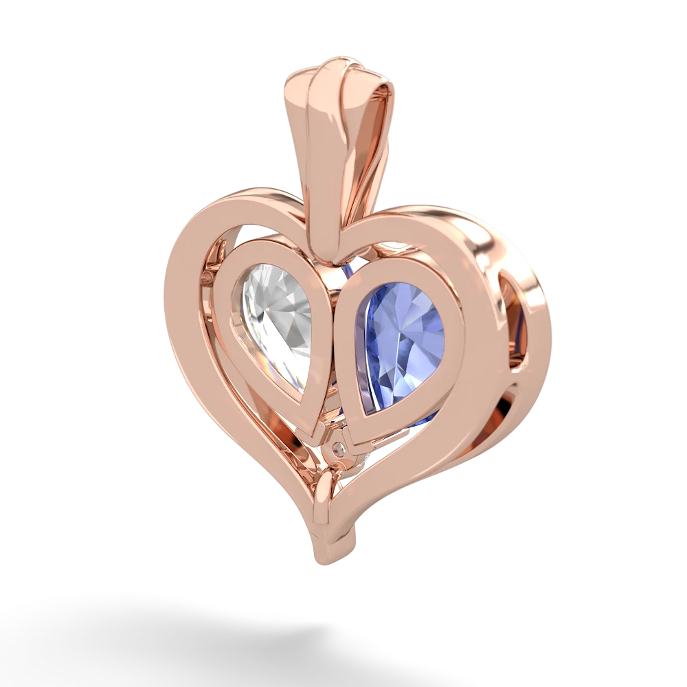 Tanzanite Two Become One 14K Rose Gold pendant P5330