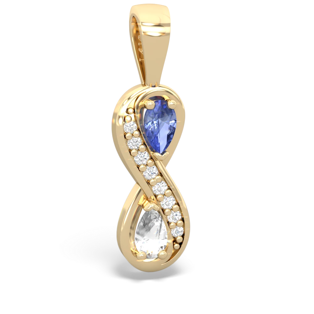 Tanzanite Diamond Infinity 14K Yellow Gold pendant P5390