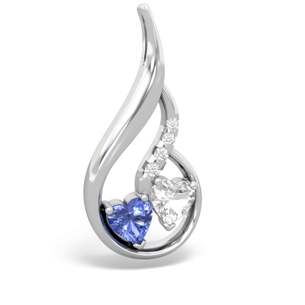 Tanzanite Keepsake Curves 14K White Gold pendant P5450