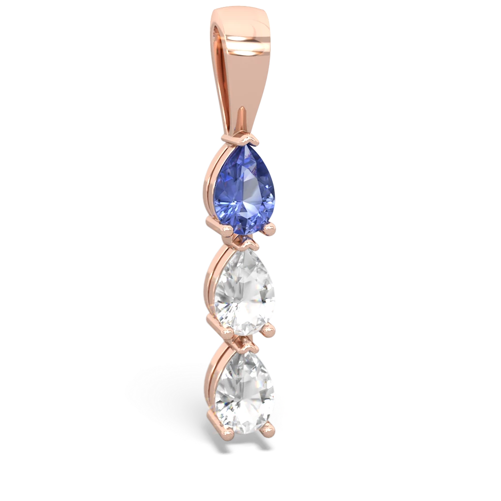 Tanzanite Dew Drops 14K Rose Gold pendant P2251