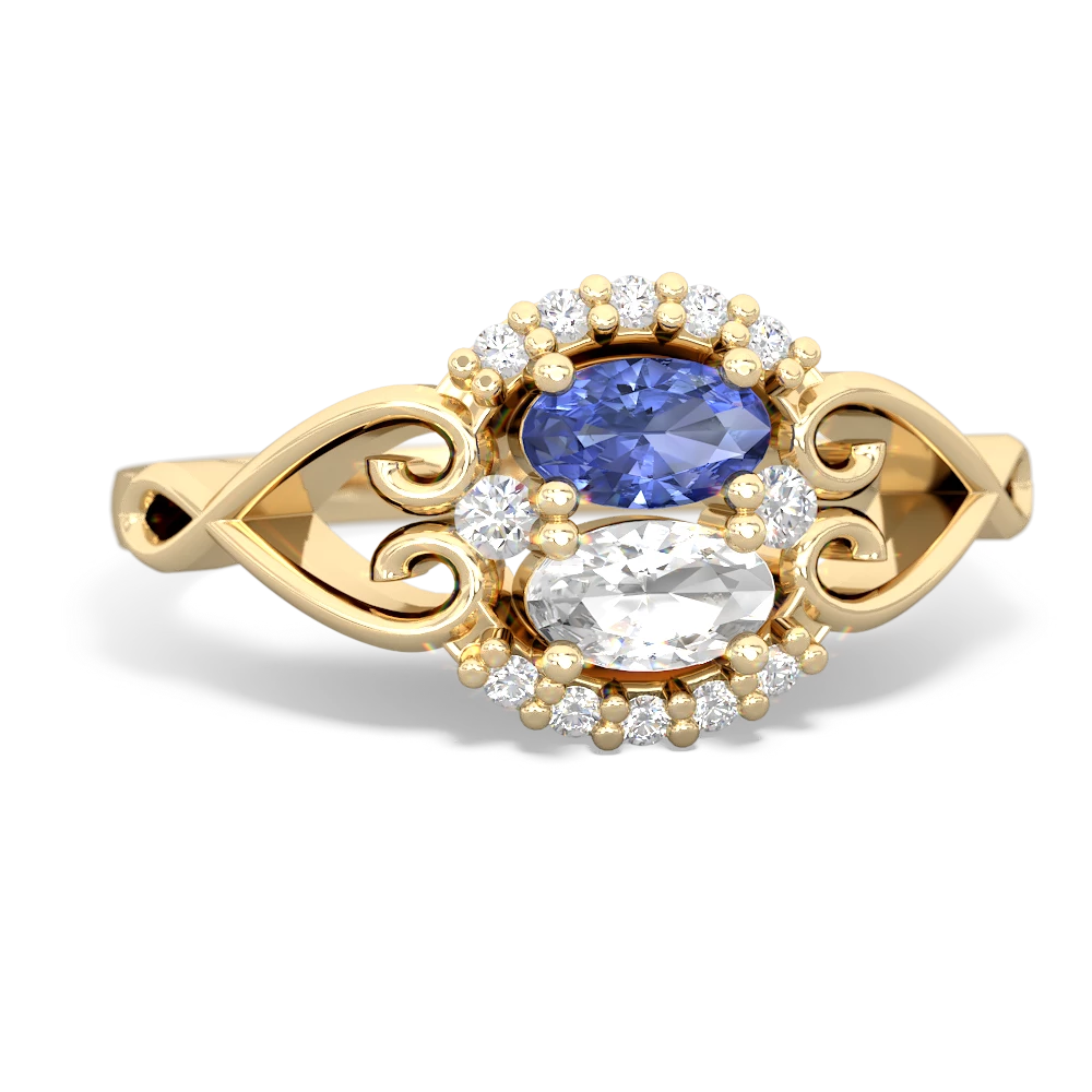 Tanzanite Love Nest 14K Yellow Gold ring R5860