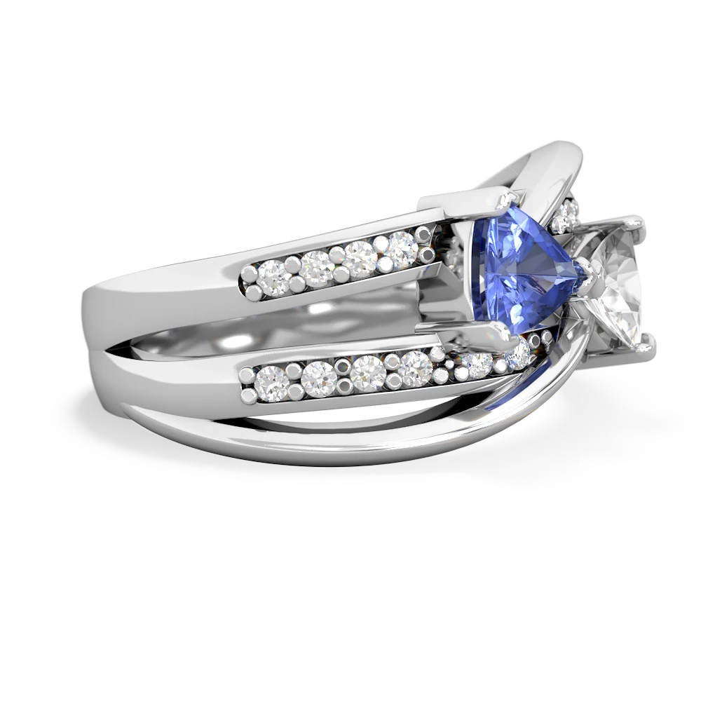 Tanzanite Bowtie 14K White Gold ring R2360