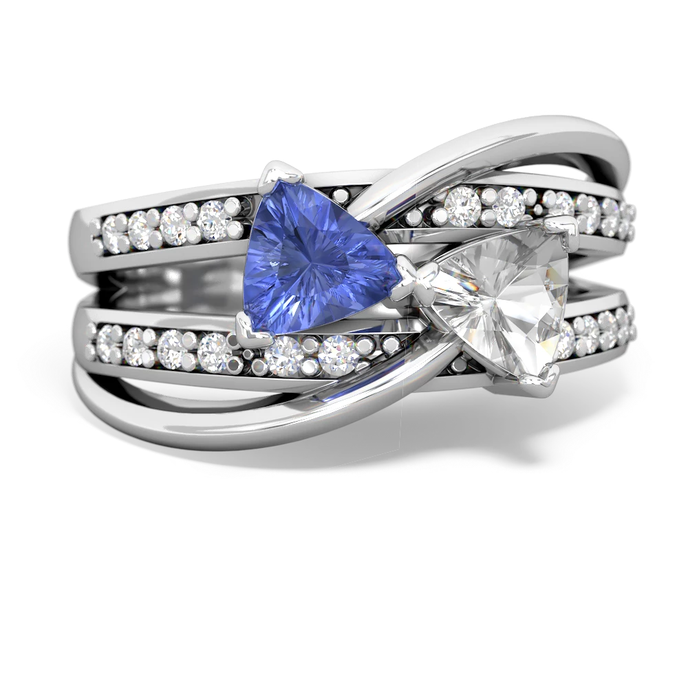 Tanzanite Bowtie 14K White Gold ring R2360