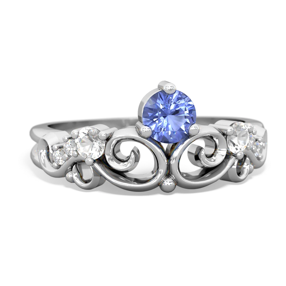 Tanzanite Crown Keepsake 14K White Gold ring R5740