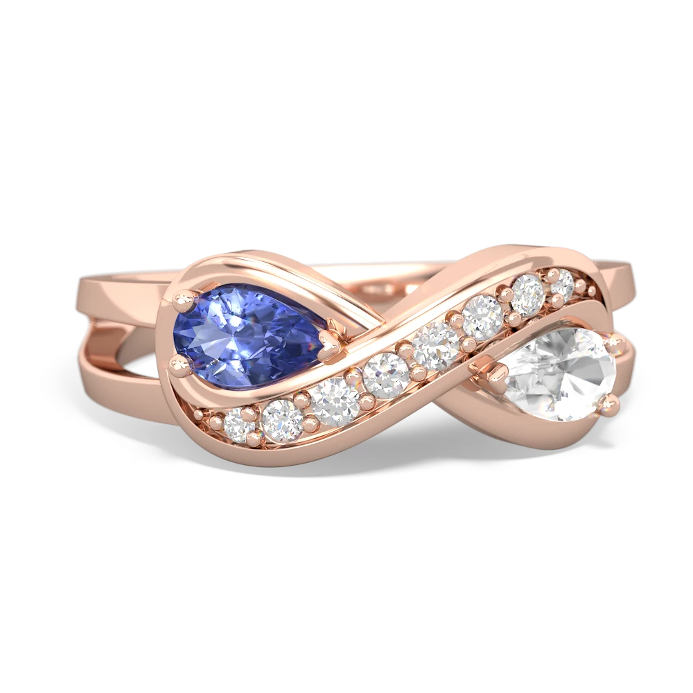 Tanzanite Diamond Infinity 14K Rose Gold ring R5390