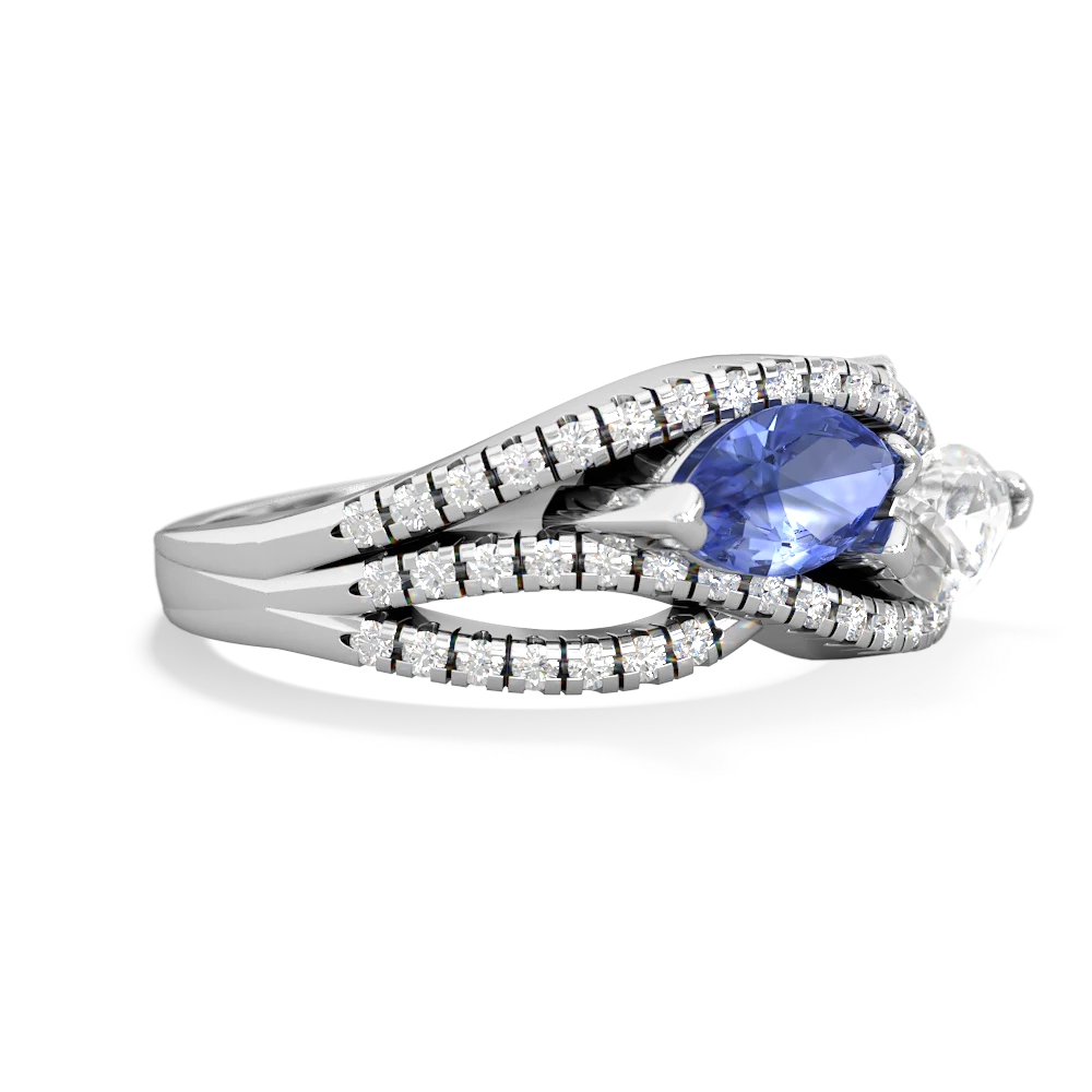 Tanzanite Diamond Rivers 14K White Gold ring R3070