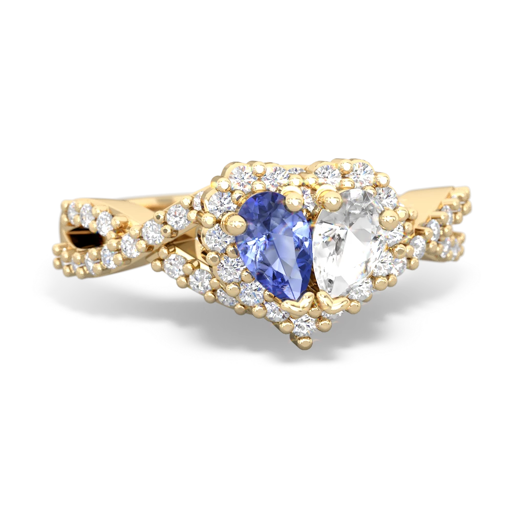 Tanzanite Diamond Twist 'One Heart' 14K Yellow Gold ring R2640HRT