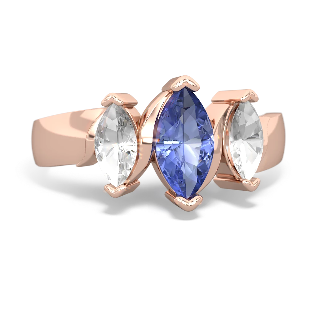 Tanzanite Three Peeks 14K Rose Gold ring R2433