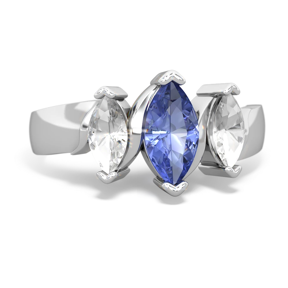 Tanzanite Three Peeks 14K White Gold ring R2433