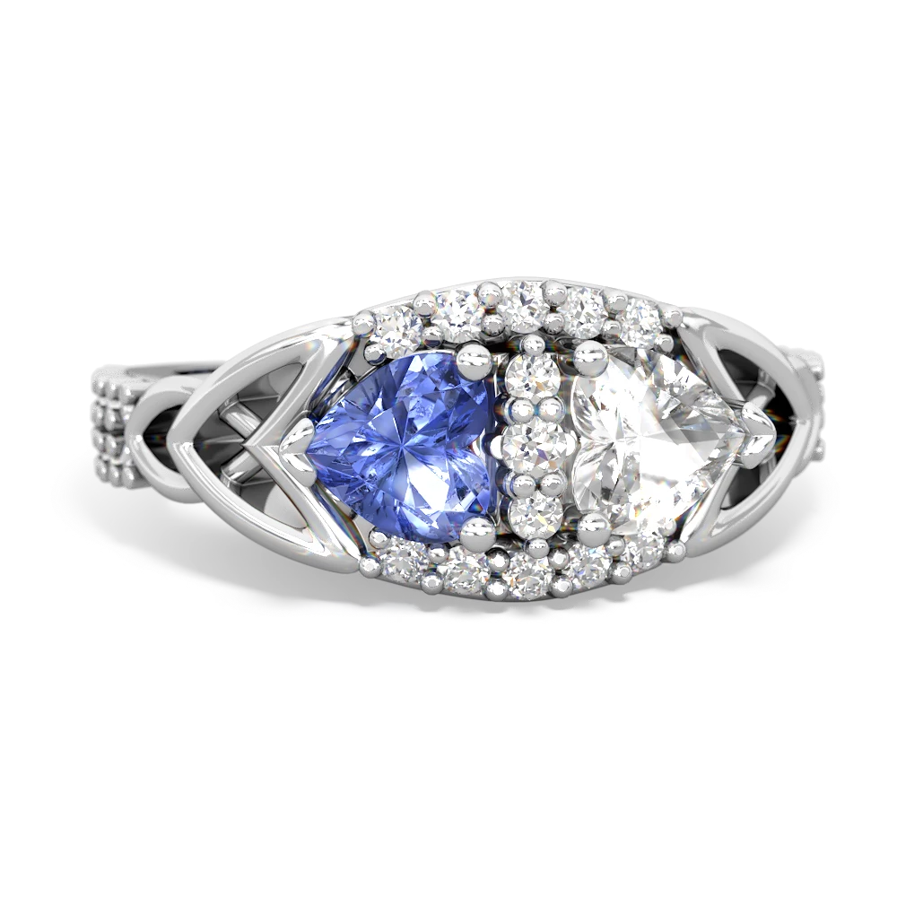 Tanzanite Sparkling Celtic Knot 14K White Gold ring R2645