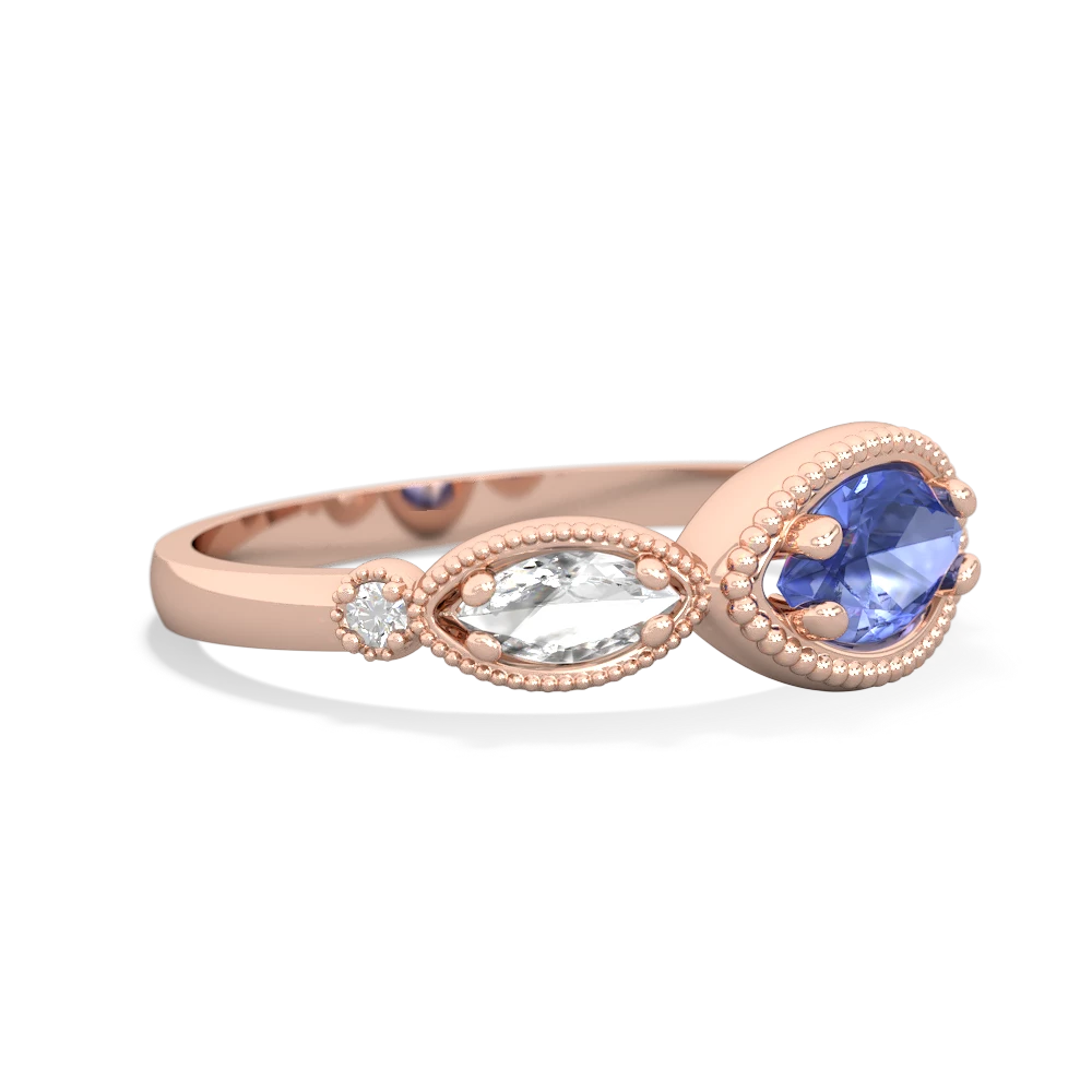 Tanzanite Milgrain Marquise 14K Rose Gold ring R5700