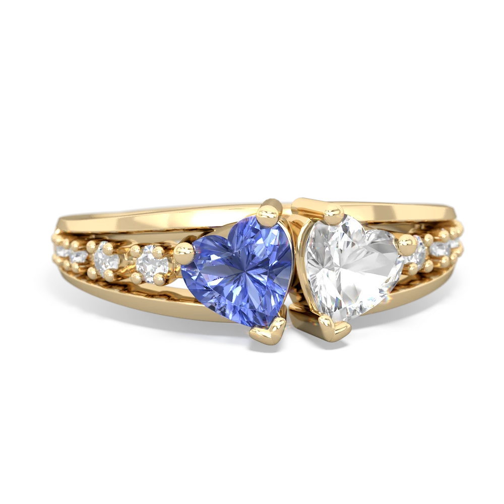 Tanzanite Heart To Heart 14K Yellow Gold ring R3342