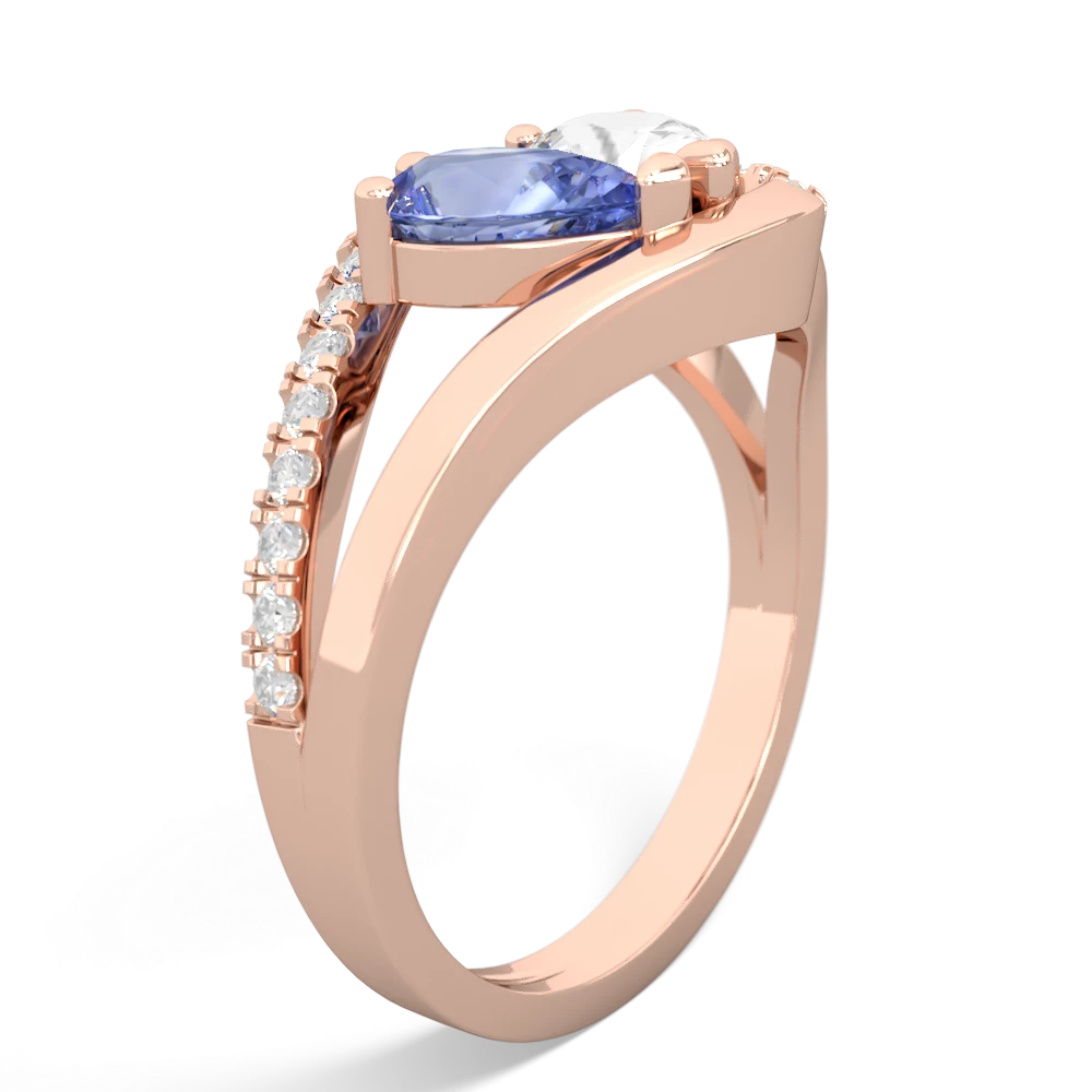 Tanzanite Nestled Heart Keepsake 14K Rose Gold ring R5650