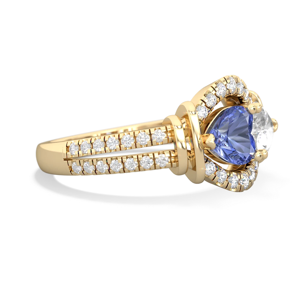 Tanzanite Art-Deco Keepsake 14K Yellow Gold ring R5630