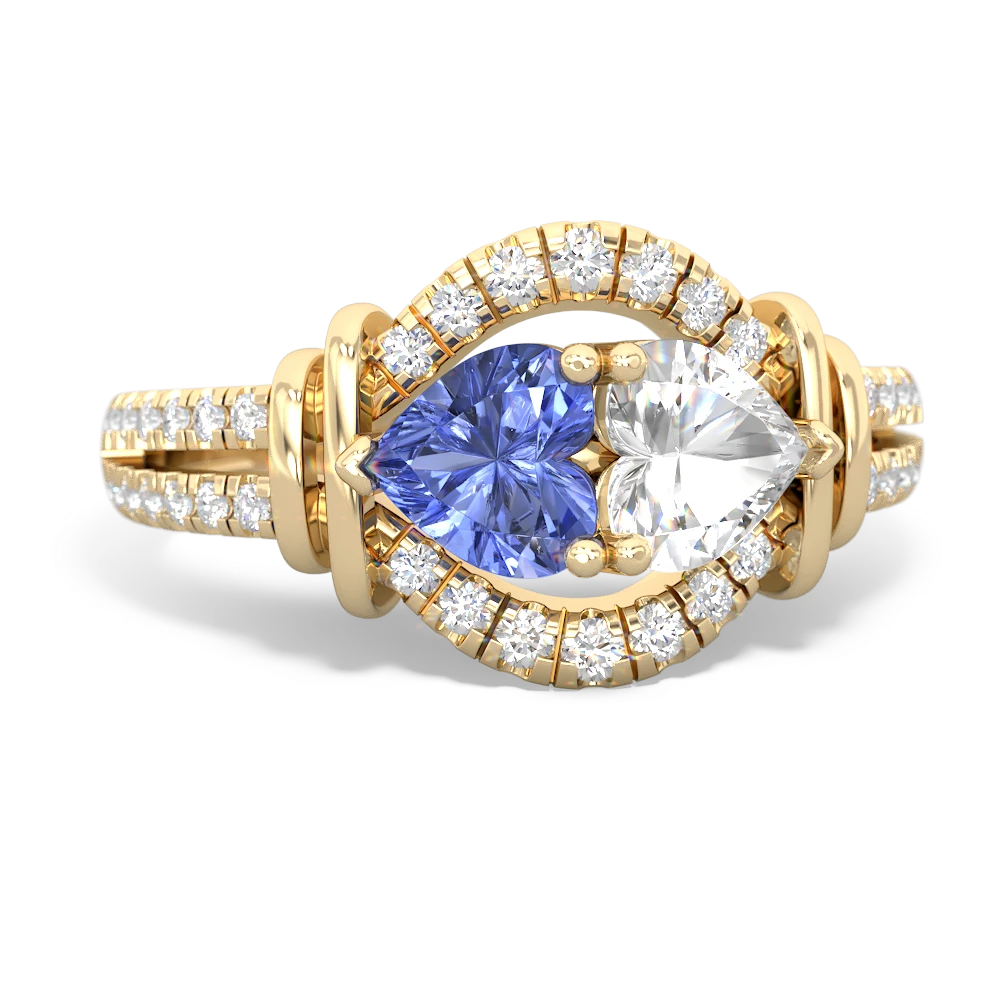 Tanzanite Art-Deco Keepsake 14K Yellow Gold ring R5630