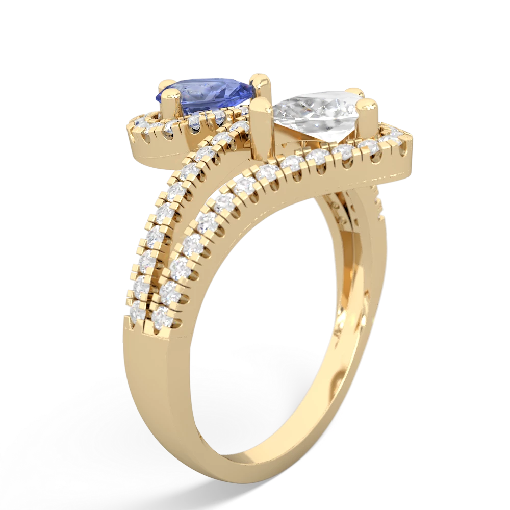 Tanzanite Diamond Dazzler 14K Yellow Gold ring R3000