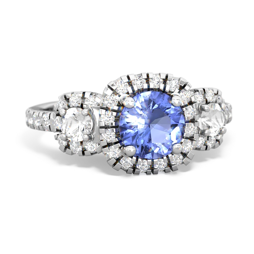 Tanzanite Regal Halo 14K White Gold ring R5350