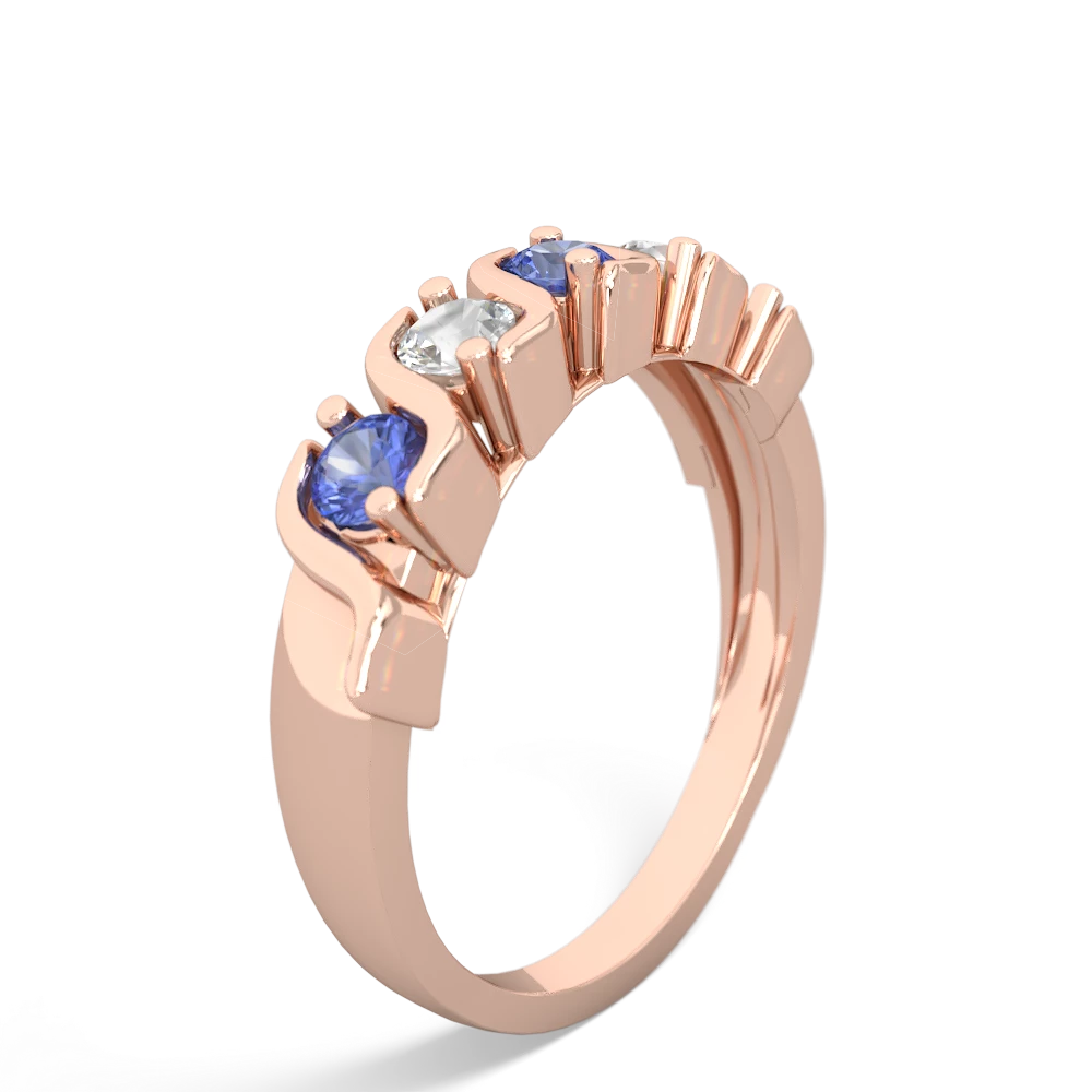 Tanzanite Anniversary Band 14K Rose Gold ring R2089