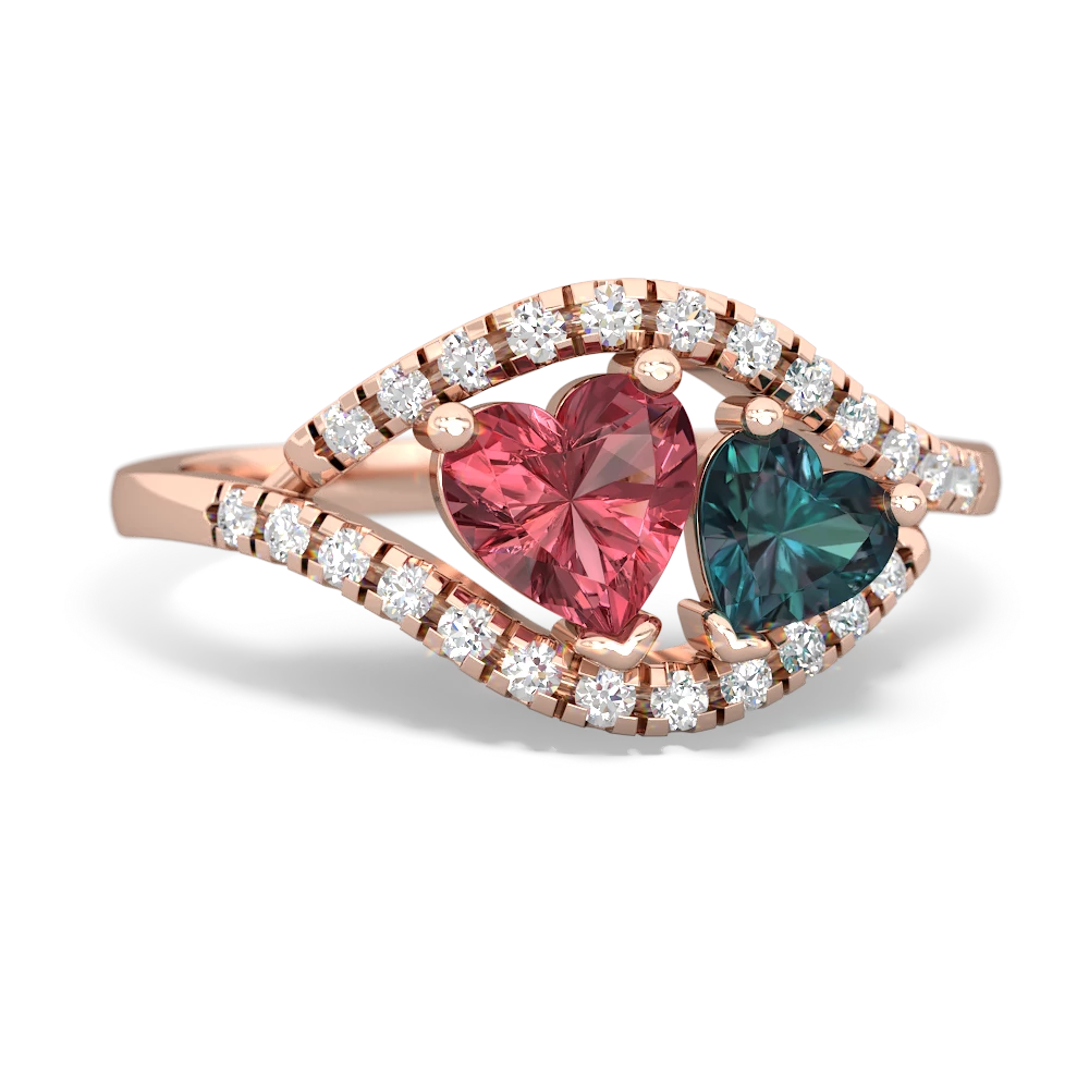 Pink Tourmaline Mother And Child 14K Rose Gold ring R3010