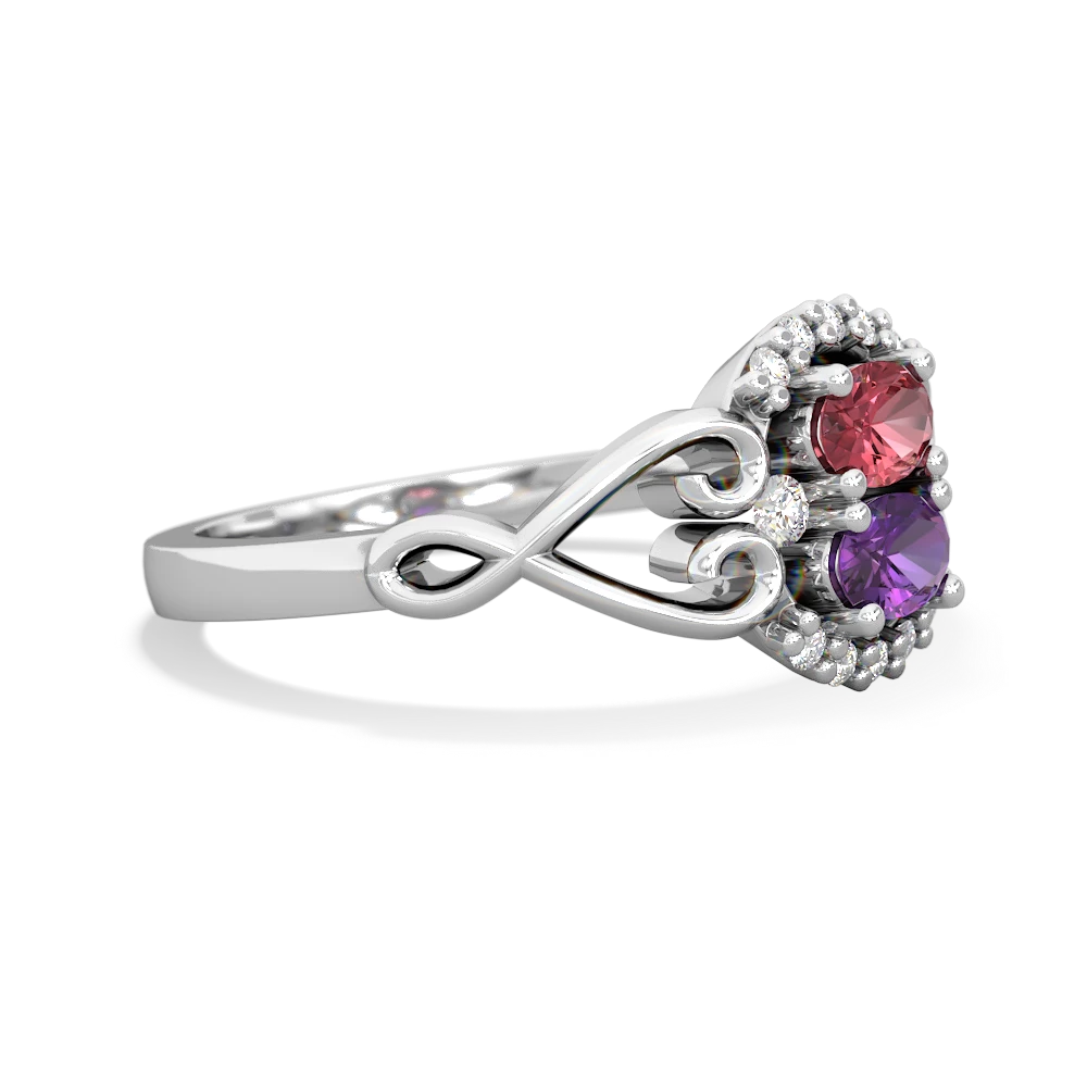 Pink Tourmaline Love Nest 14K White Gold ring R5860