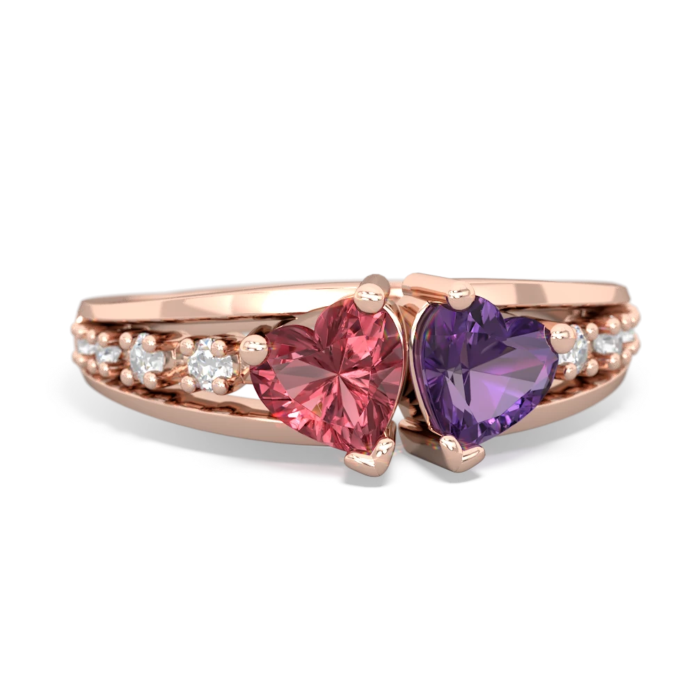 Pink Tourmaline Heart To Heart 14K Rose Gold ring R3342