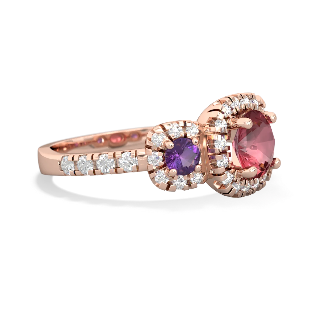 Pink Tourmaline Regal Halo 14K Rose Gold ring R5350