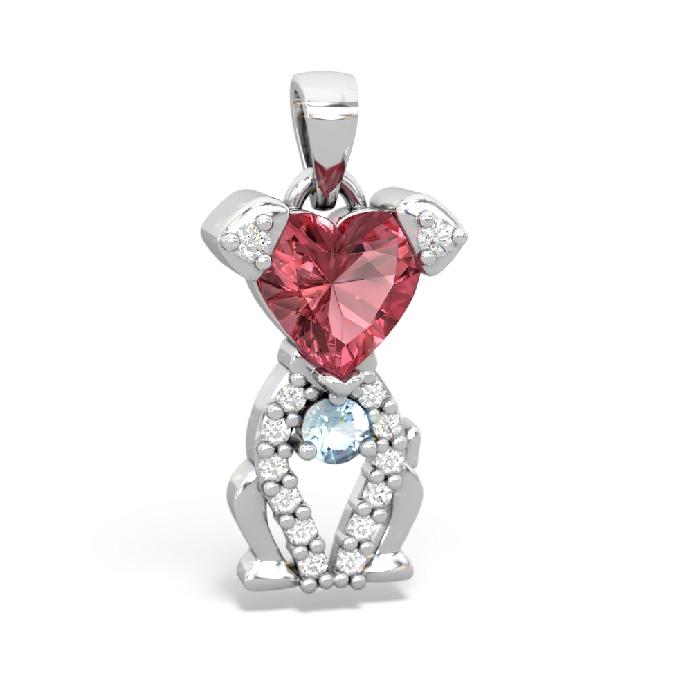 Pink Tourmaline Puppy Love 14K White Gold pendant P5800