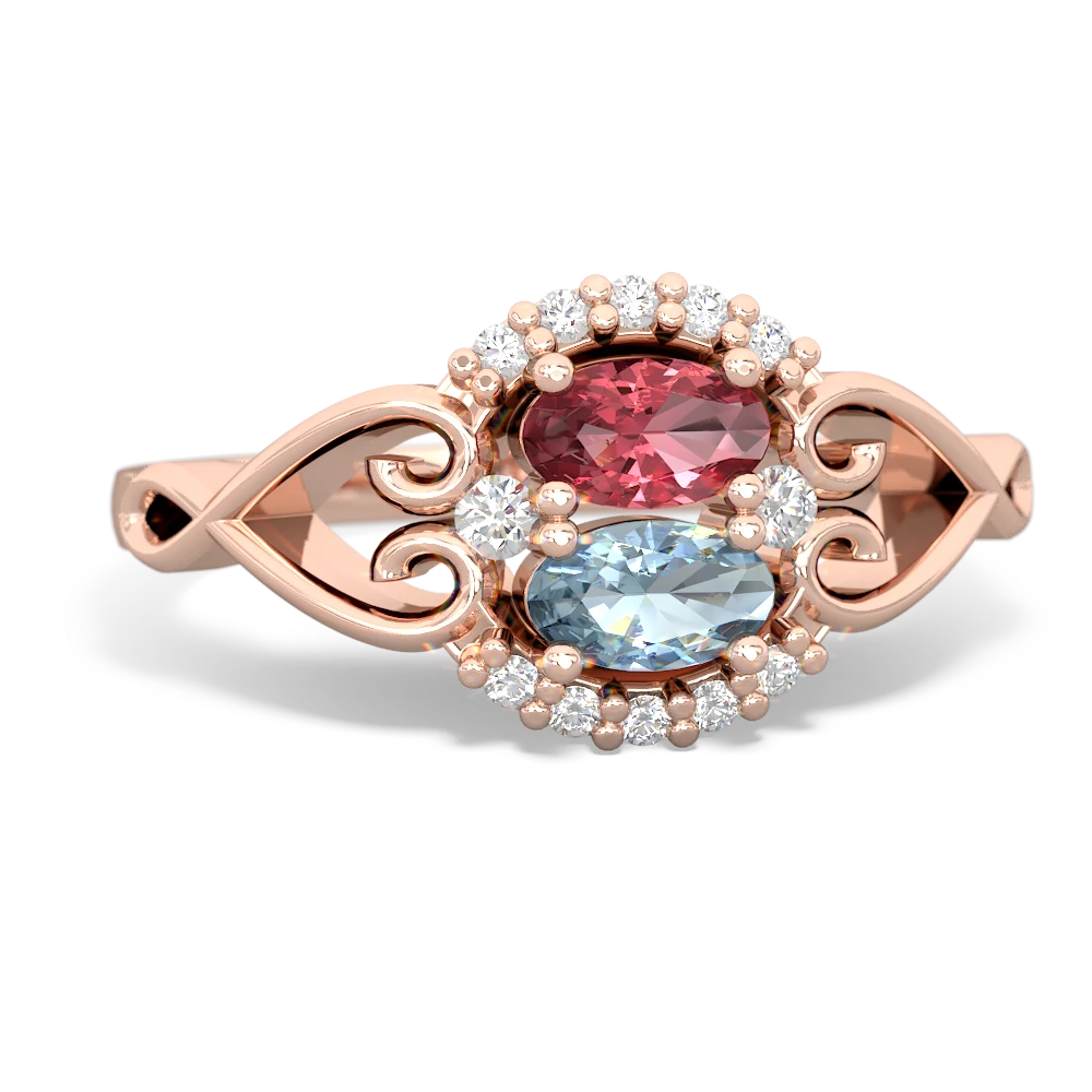 Pink Tourmaline Love Nest 14K Rose Gold ring R5860