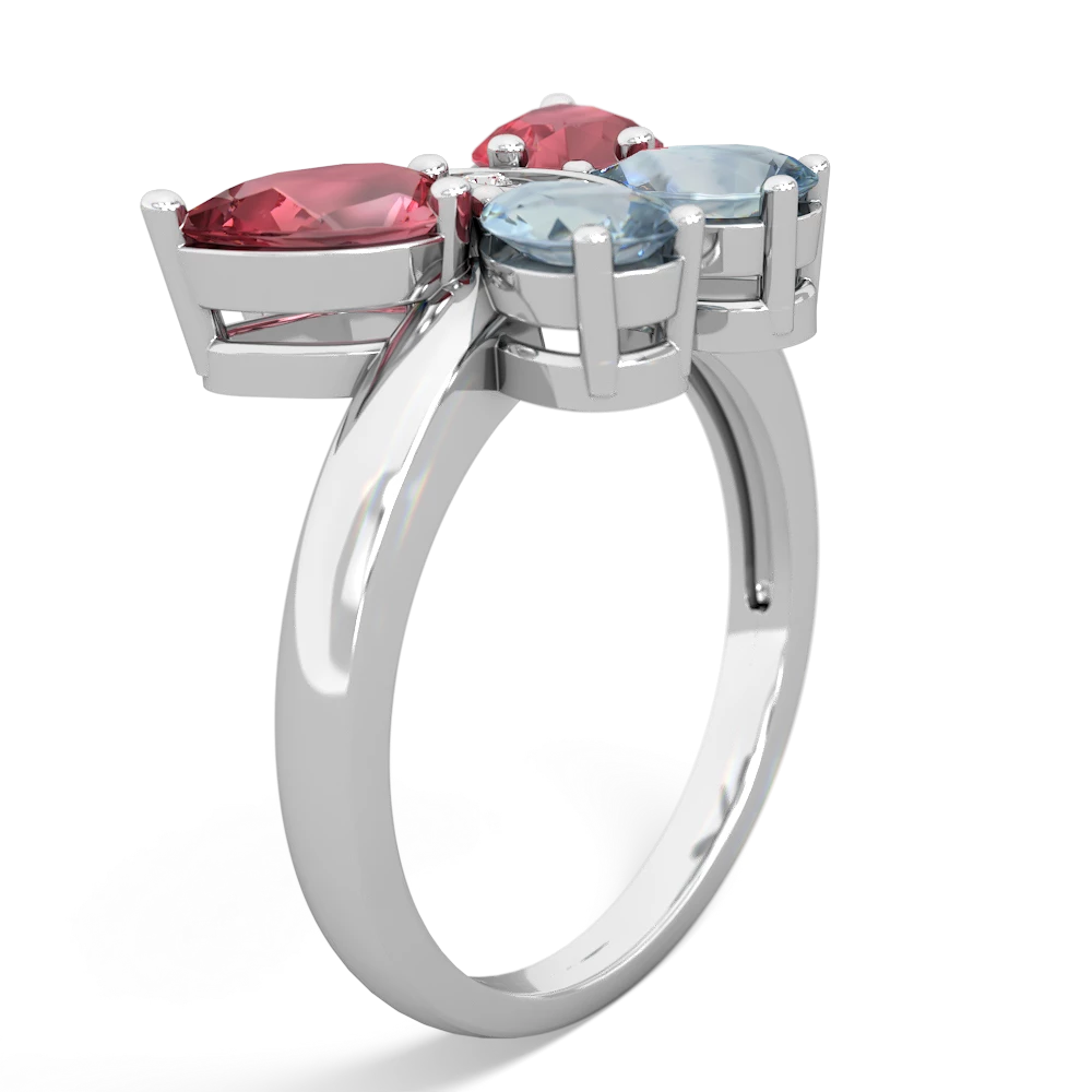 Pink Tourmaline Butterfly 14K White Gold ring R2215