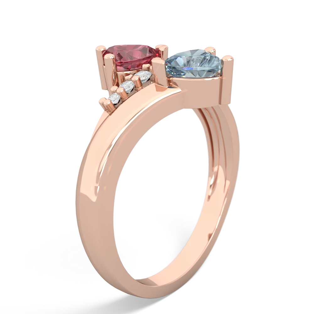 Pink Tourmaline Heart To Heart 14K Rose Gold ring R2064