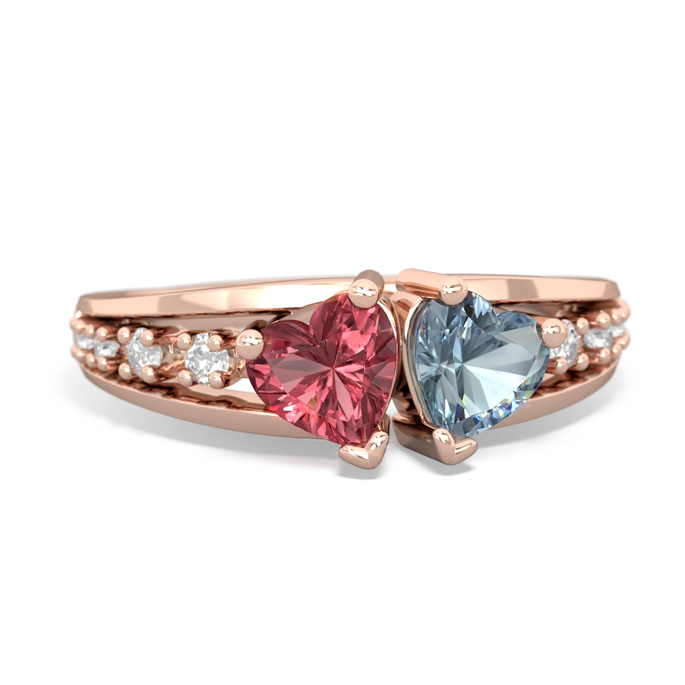 Pink Tourmaline Heart To Heart 14K Rose Gold ring R3342