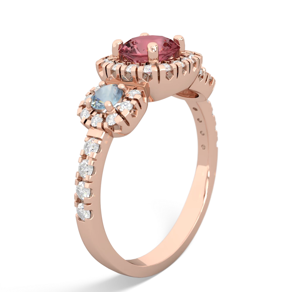 Pink Tourmaline Regal Halo 14K Rose Gold ring R5350