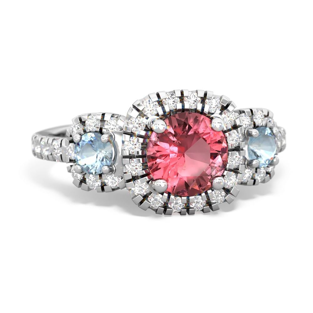 Pink Tourmaline Regal Halo 14K White Gold ring R5350