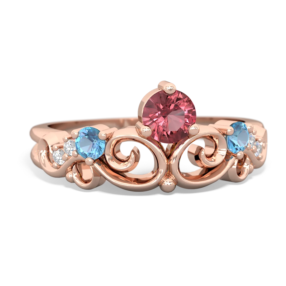 Pink Tourmaline Crown Keepsake 14K Rose Gold ring R5740