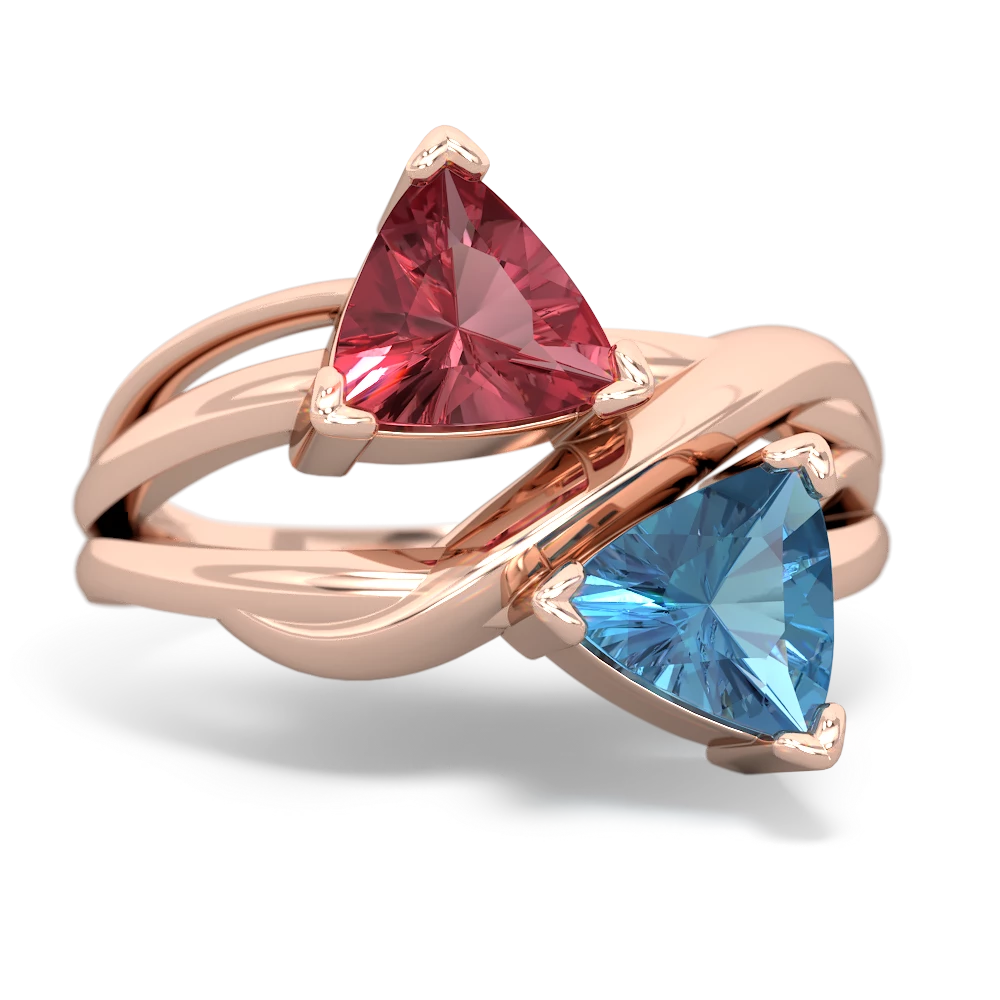 Pink Tourmaline Split Band Swirl 14K Rose Gold ring R2341