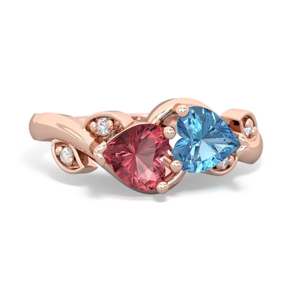 Pink Tourmaline Floral Elegance 14K Rose Gold ring R5790