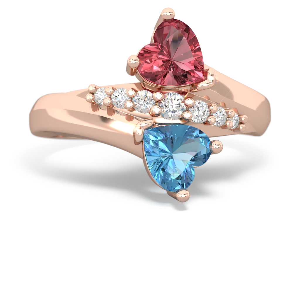 Pink Tourmaline Heart To Heart 14K Rose Gold ring R2064