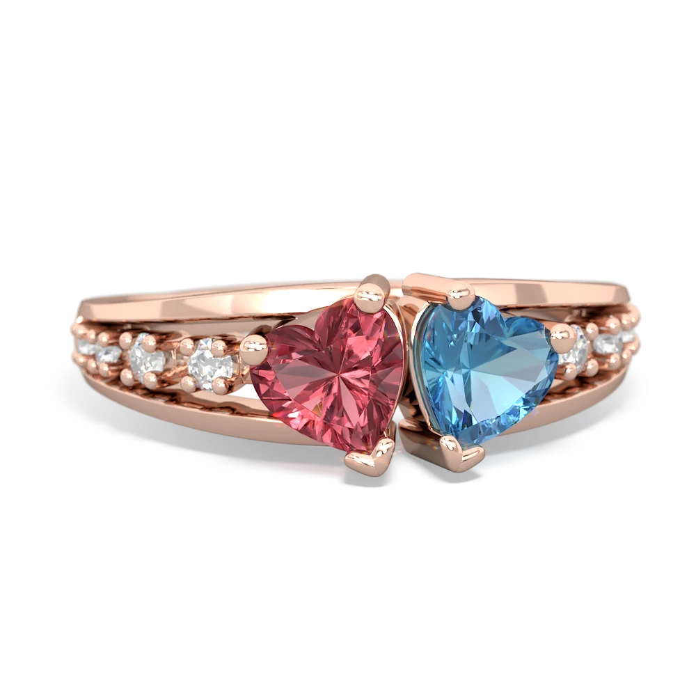 Pink Tourmaline Heart To Heart 14K Rose Gold ring R3342