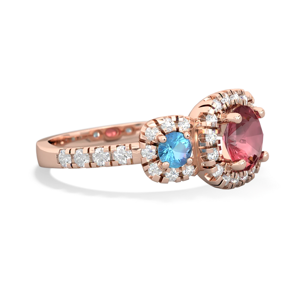 Pink Tourmaline Regal Halo 14K Rose Gold ring R5350