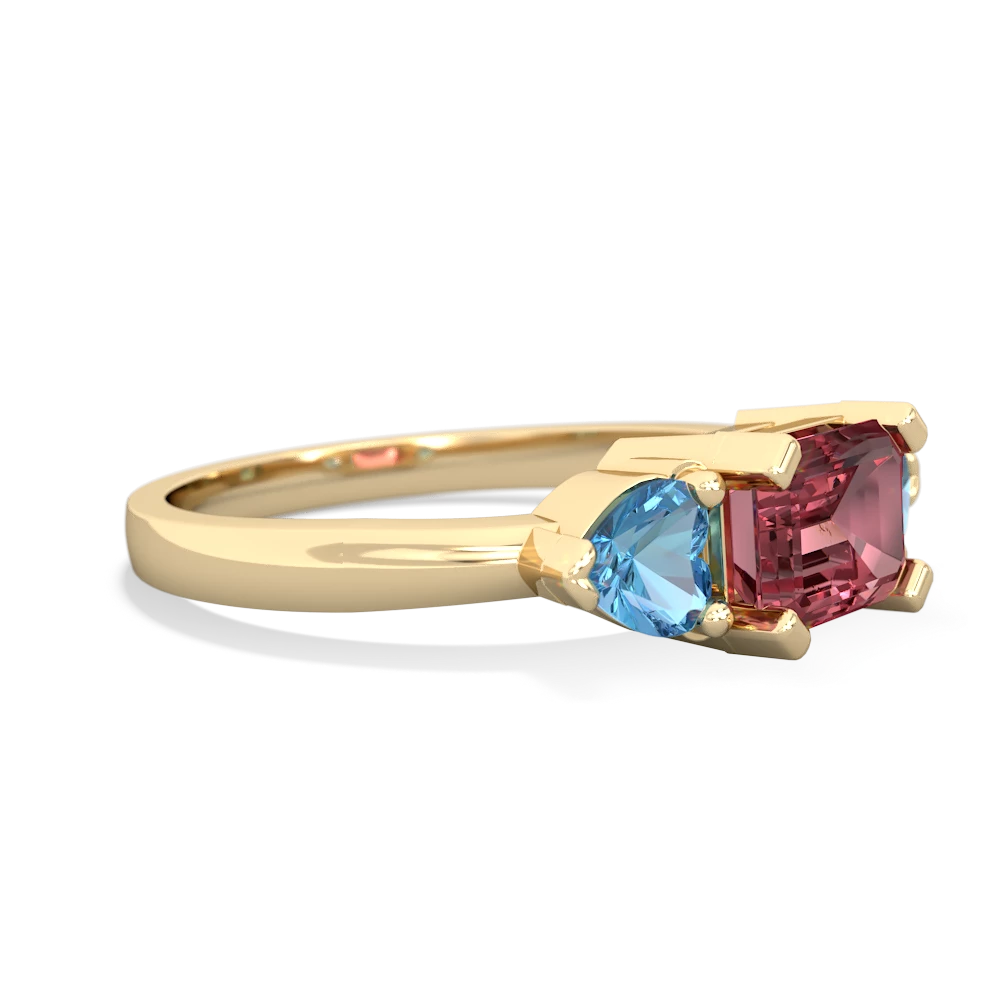 Pink Tourmaline Three Stone 14K Yellow Gold ring R5235