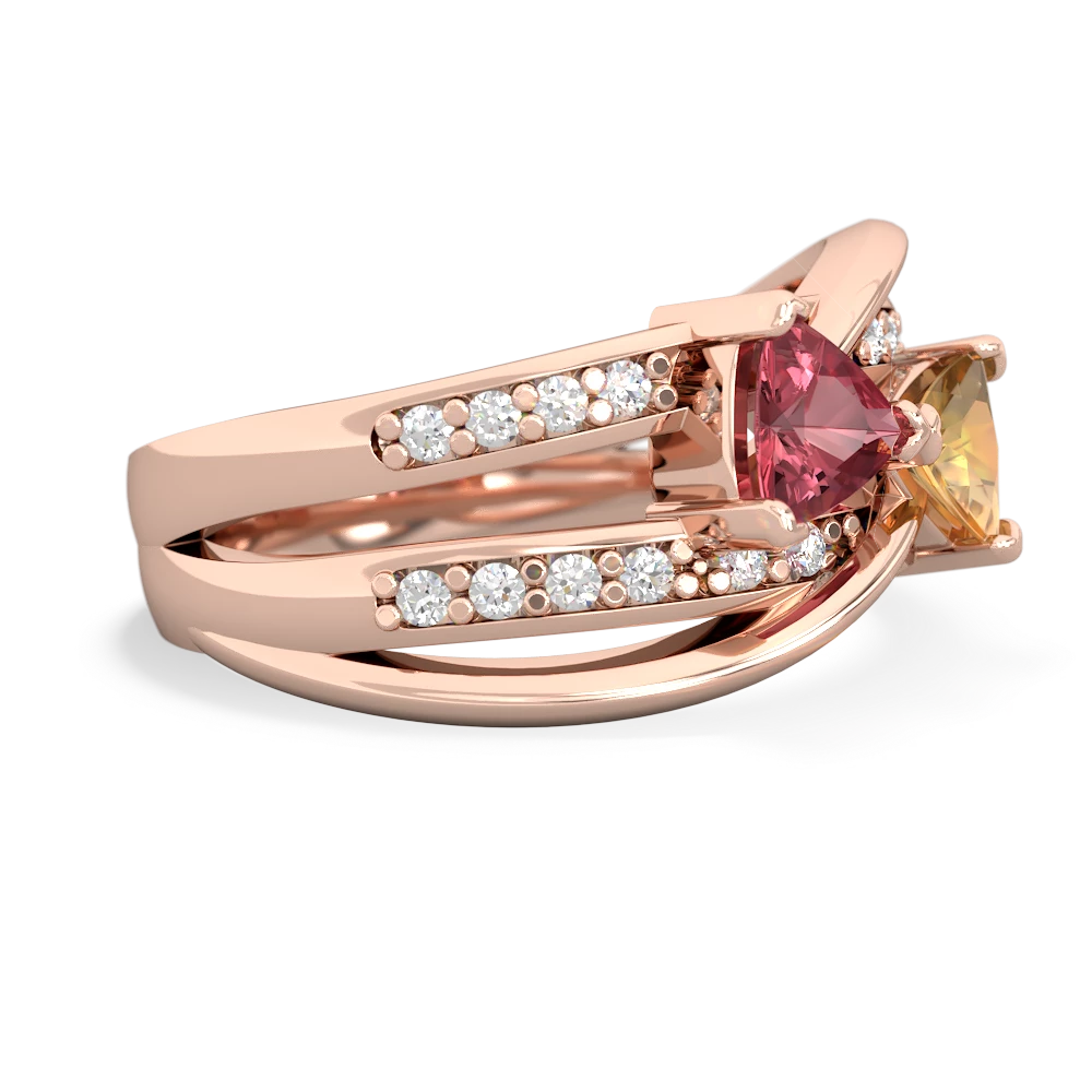 Pink Tourmaline Bowtie 14K Rose Gold ring R2360