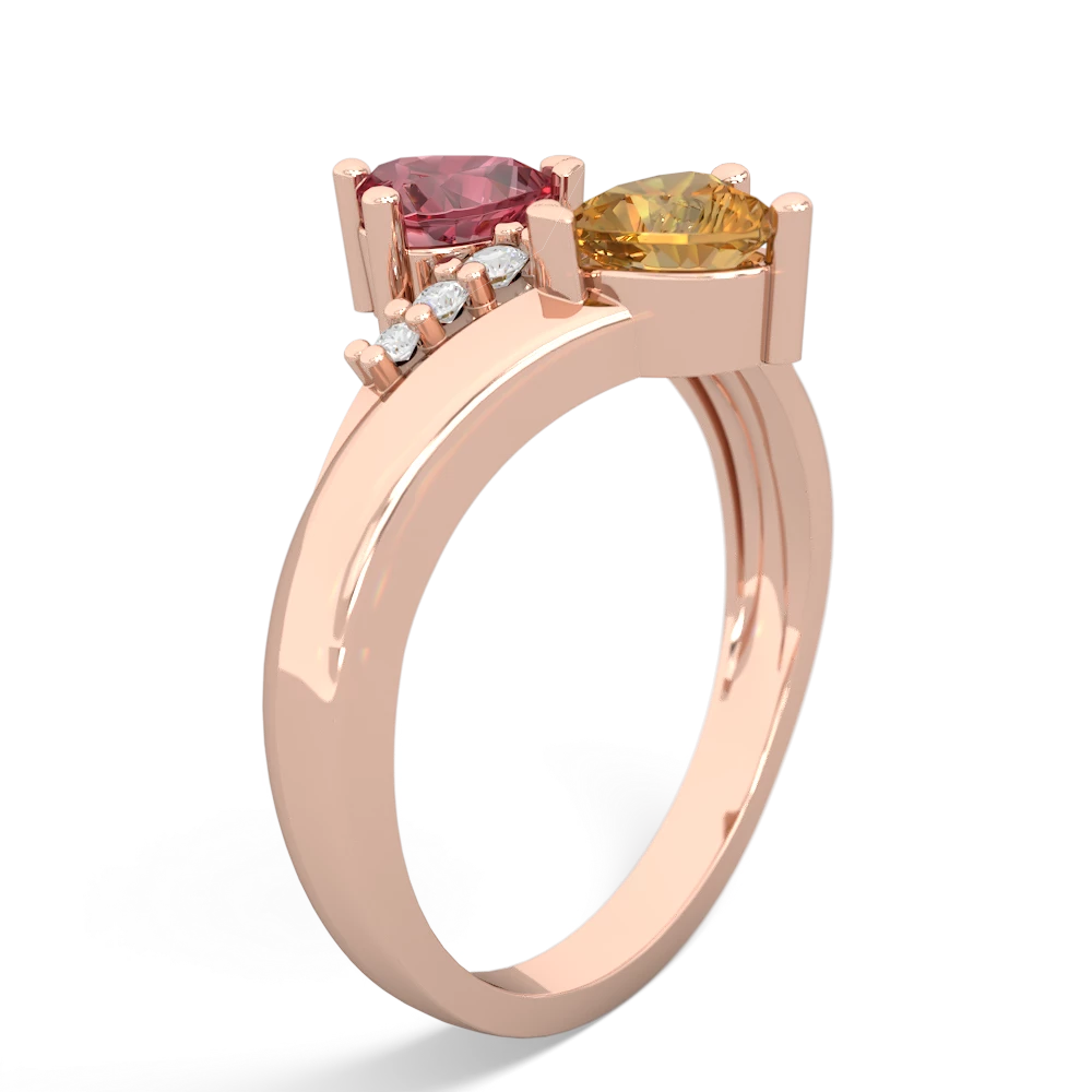 Pink Tourmaline Heart To Heart 14K Rose Gold ring R2064