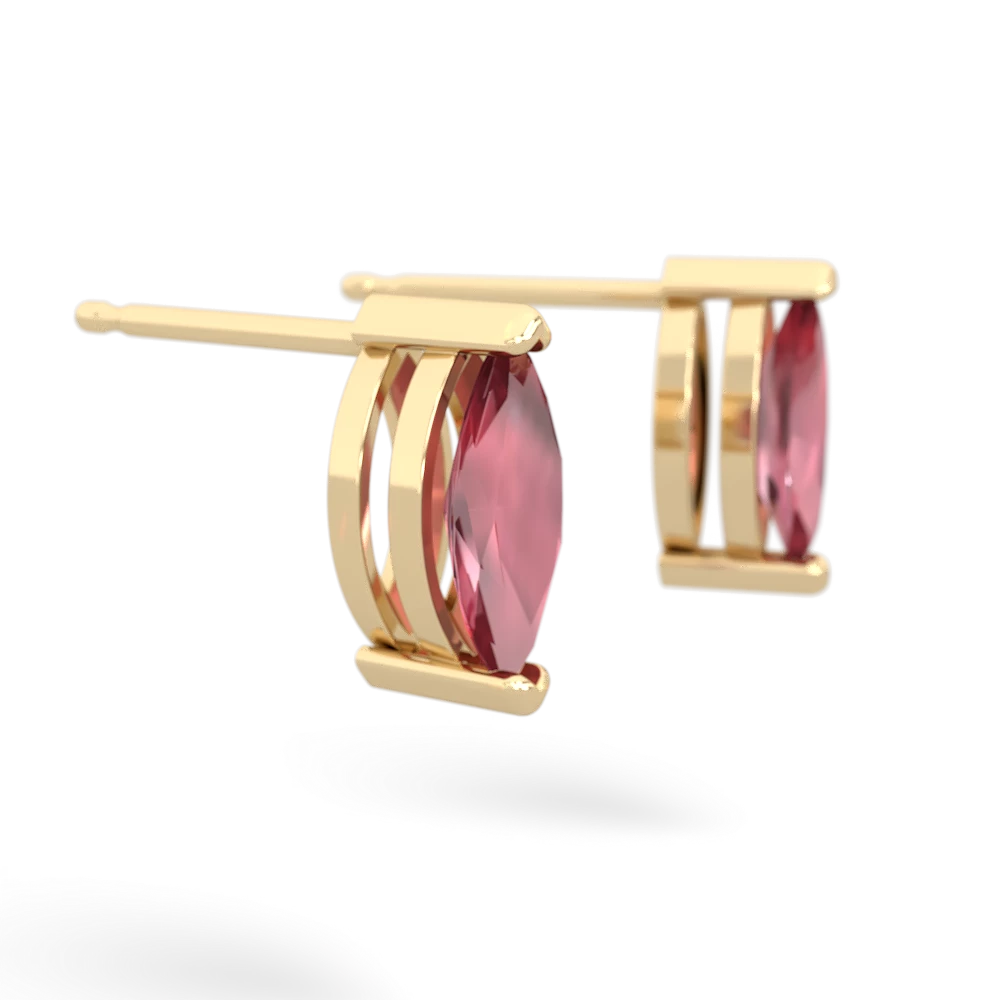 Pink Tourmaline 8X4mm Marquise Stud 14K Yellow Gold earrings E1701